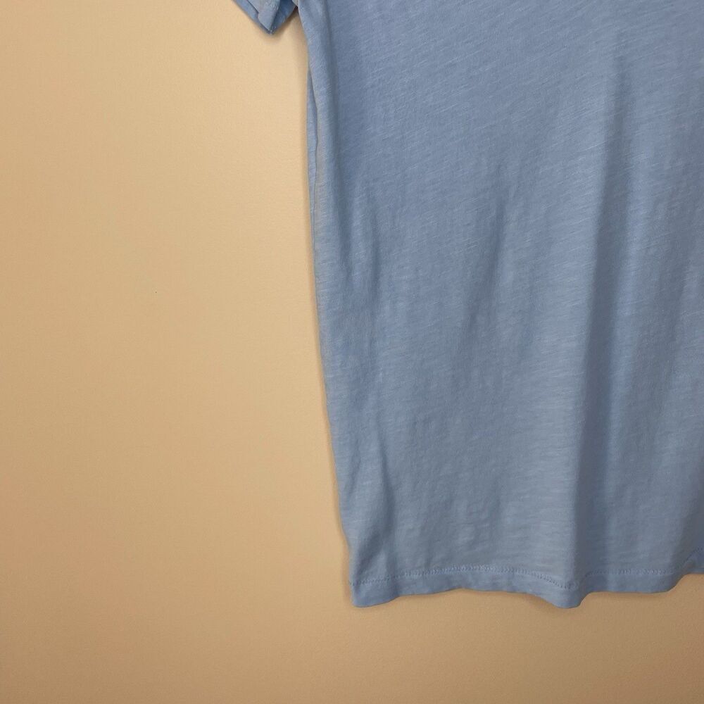 J.CREW T-Shirt Women XS Light Blue Slub Cotton V-Neck Tee NEW Slim-Fit H5967 - Picture 4 of 13